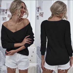 Black Knit off the shoulder sweater